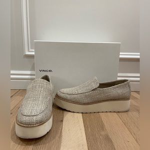 Vince Zeta Flatform Tweed Loafer, Size 37